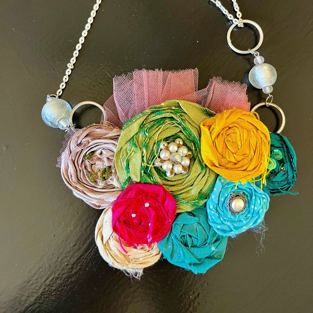 Colorful Handmade Fabric Necklace